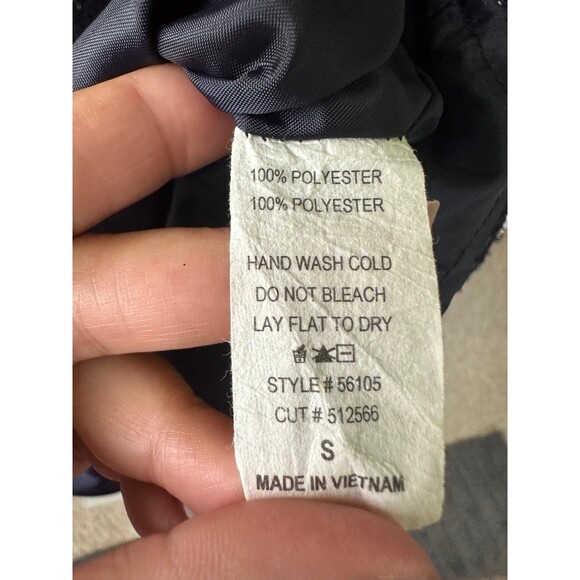 Monteau Navy Metallic Tweed Gold Hardware Trim Front Open Pockets Shift Dress S - Picture 7 of 7